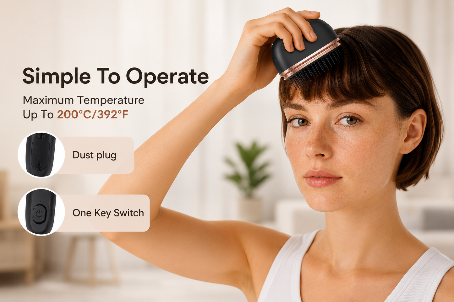 VeraVante™ Mini Cordless Hair Straightener Comb