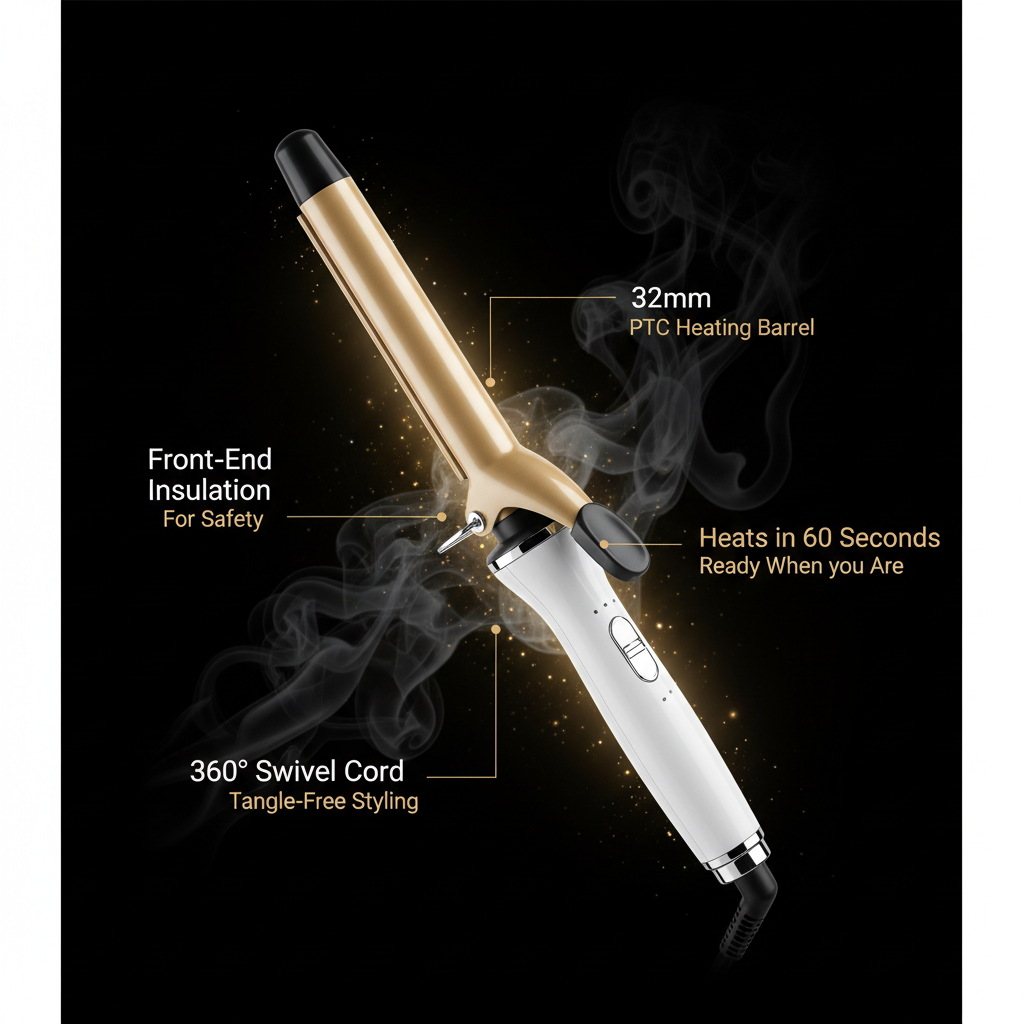 VeraVante 32mm Pro Curl Wand - Premium Infographic